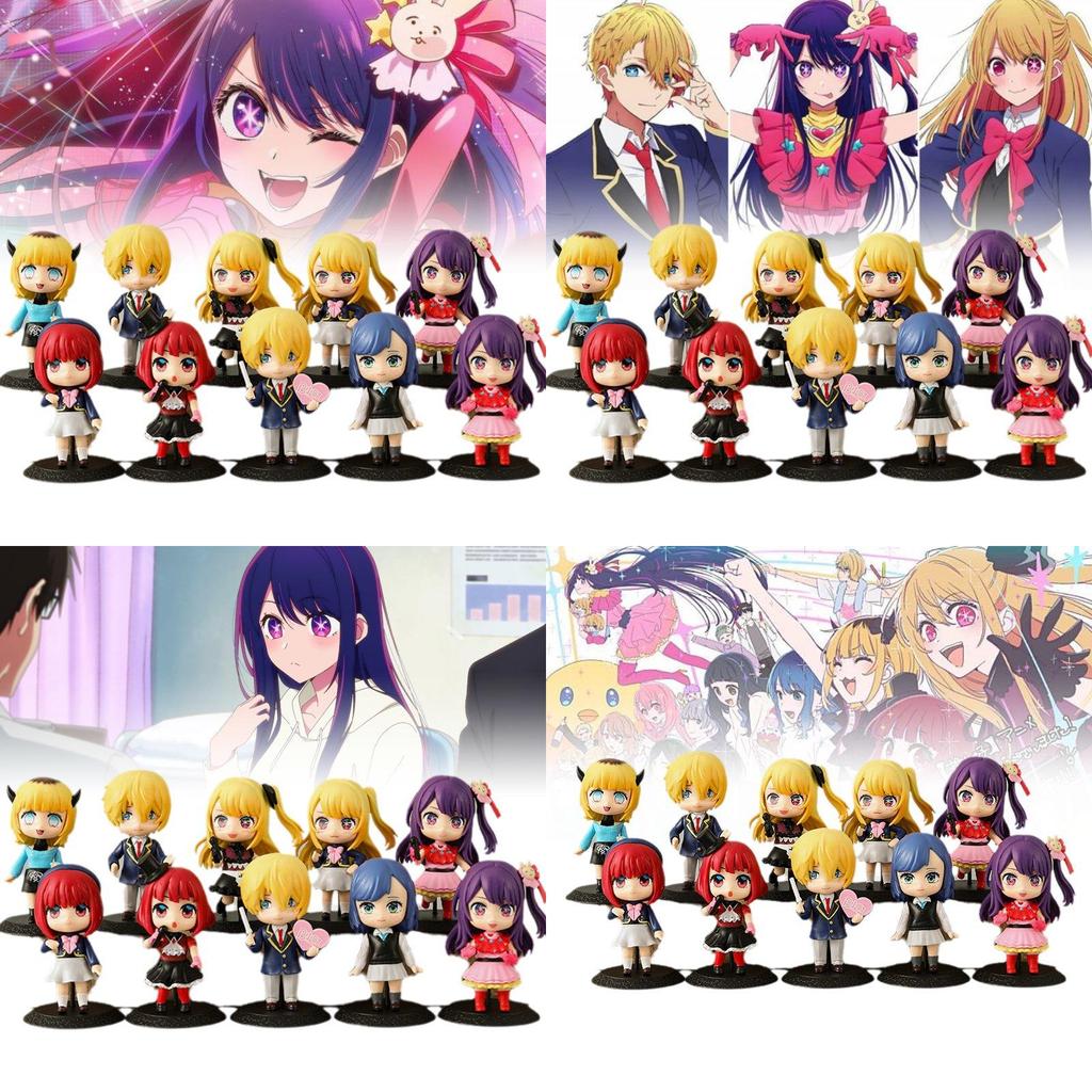 Adorable Pvc Anime Figure Set Of 10 Featuring Starry Hoshino Ai And Friends For Collectors