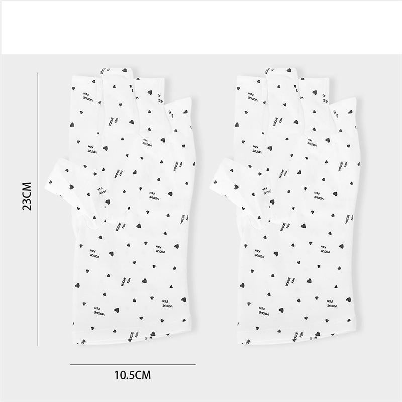 1 Pair Love Heart Printed Nail Art UV Protection Gloves UV LED Lamp Nail Dryer Hand Protective Manicure Tool