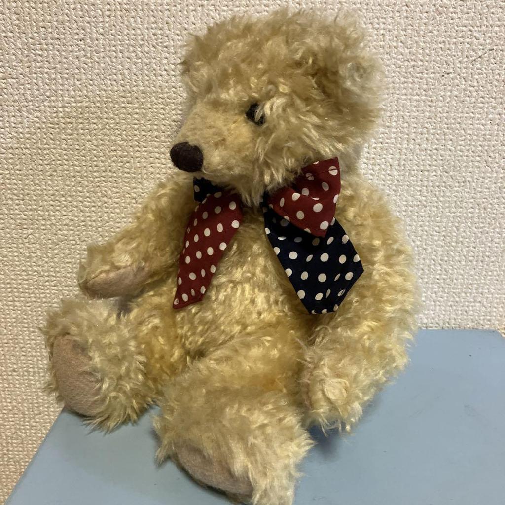 [USED] Sun Arrow Teddy Bear Plush Toy, Fluffy Bear, Gentleman Bear with Ribbon
