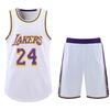 Conjunto Esportivo Infantil de Basquete Lakers Kobe Nº 24, Respirável de Secagem Rápida, Branco