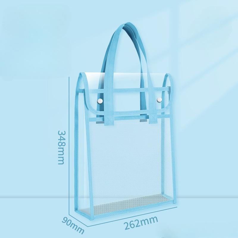 Thickened Tote Bag Document Bag A4 Transparent Waterproof and Durable Student Exam Tutoring Test Paper Homework Book Storage Bag