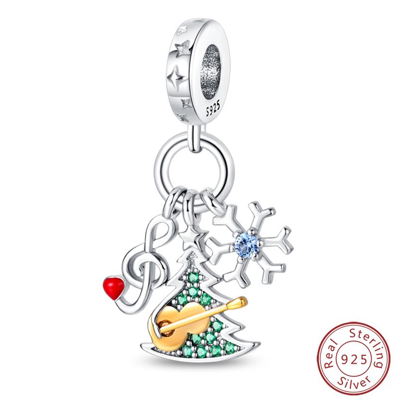 Copper Romantic Christmas Snowman Gingerbread Santa Claus Charms Bead Fit 3Mm Diy Fine Jewelry Accessories