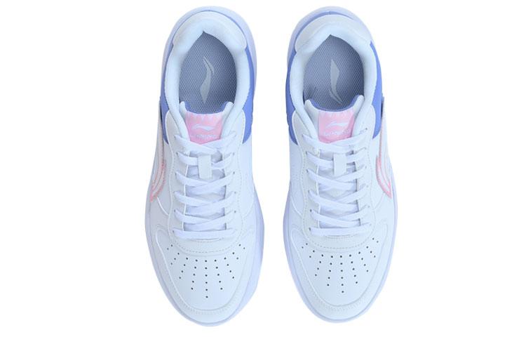 Li Ning Sports Life Collection Skateboard Shoes Women's Low Top Light Iris White AGCQ578-5