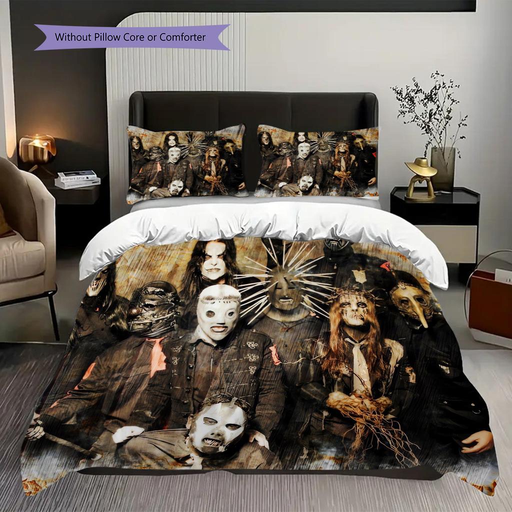 Metal Bands Dark Artistry Bedding (1 * duvet cover + 2 * pillowcase, without core) 2D Flat Bedding set Duvet cover and pillowcase Soft and comfortable
