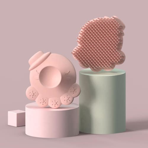 Baby Hair Wash Brush, Cradle Cap Brush | Baby Bath Brush Shampoo Brush Head Scalp Massager, Wet & Dry Use Baby Shower Brush, Cartoon Massage Hair Brus