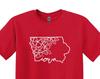 Iowa State Map Shirt, Floral Iowa Tee