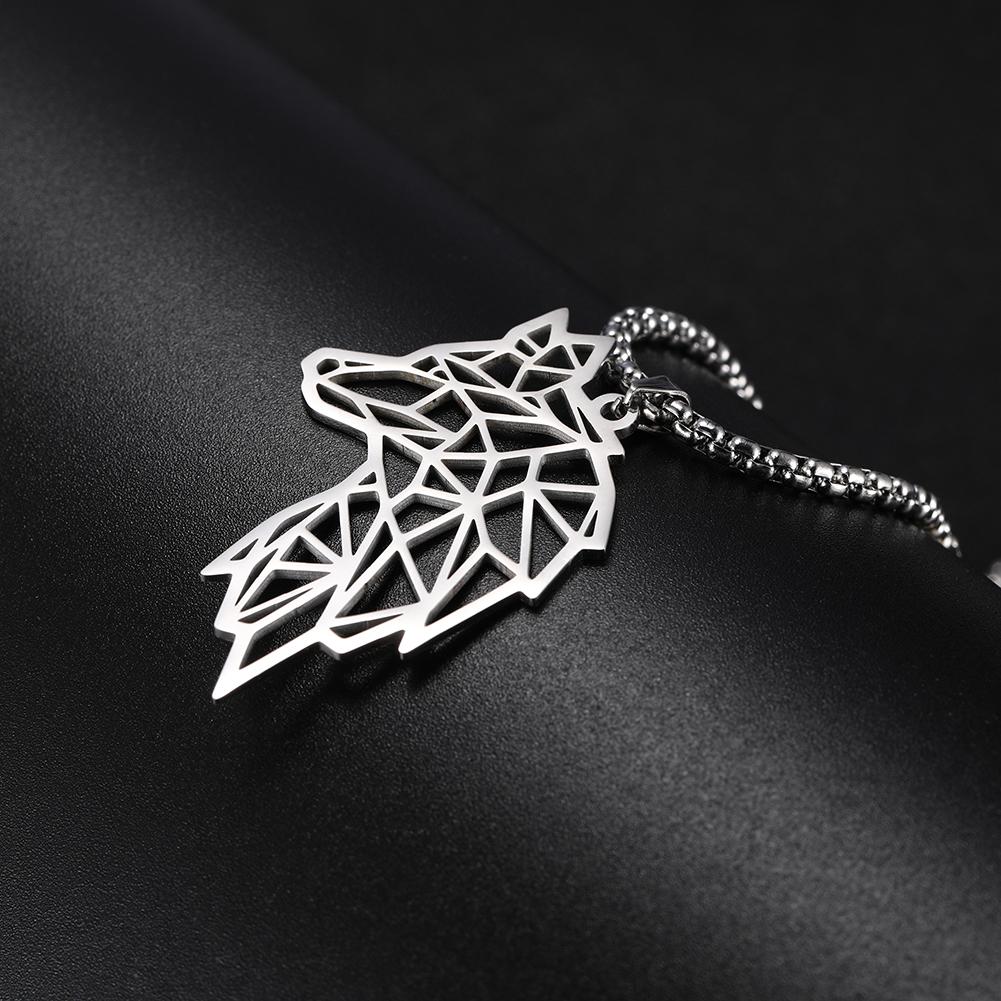 My shape Wolf Necklace for Men Women Stainless Steel Necklaces Men's chain Fashion Animal Male Necklace Punk Jewelry Boy Gifts