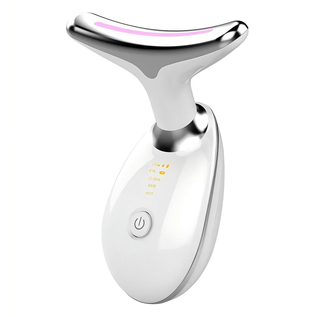Neck Massager Face Sculpting Tool Three Light Modes Electric Skin Tightening Device LED Photon Beauty Instrument for Wrinkles