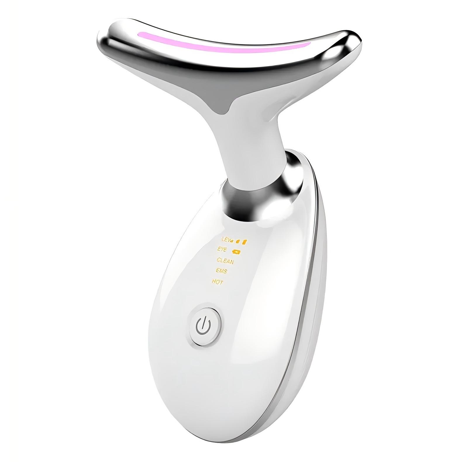 

Neck Massager Face Sculpting Tool Three Light Modes Electric Skin Tightening Device LED Photon Beauty Instrument for Wrinkles белый