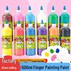12-Color Washable Finger Paints for Kids' DIY Doodles