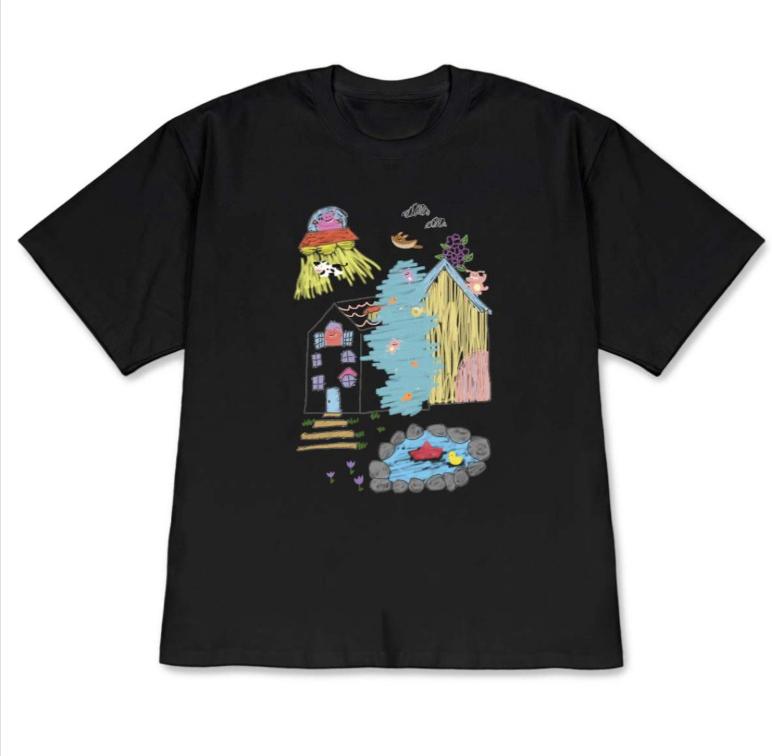

Versatile Cute TShirt Doodle Town Cat Graphic Whimsical Tee Casual Short Sleeve for Girls Boys Top Kawaii Simple Korean Style 3XL