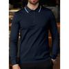 Men S Solid Color Long Sleeve Casual Thin Polo Shirt