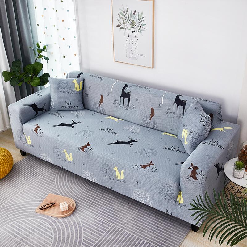 Capas em forma de L de 1/2/3/4 lugares estilo nórdico capas de sofá extensíveis de geometria simples para sala de estar, escritório, sala de estudo, sofá