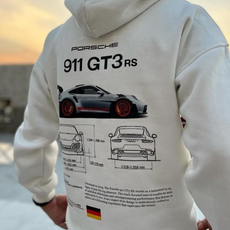 2026 Hooded Sweatshirt Young Unisex Women Car Print Graphic Pullover Loose Fit Daily Wear