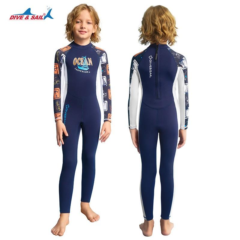 Kids 1.5mm Neoprene Wetsuit Full Body Long Sleeve Snorkeling Diving Swimming Winter Use
