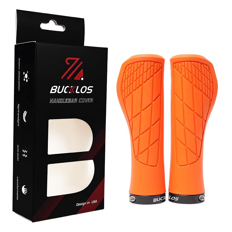 BUCKLOS Bicycle Handlebar Grip Cover Ergonomic MTB Cuffs Anti-Slip Mountain Bike Lokc Grips Comfortable Bike Handle Grip оранжевый