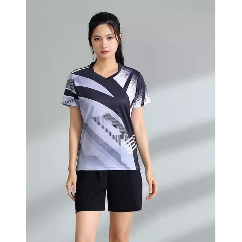 Men Women Badminton Shirts Short Sleeve Breathable Team Training Competition Tops