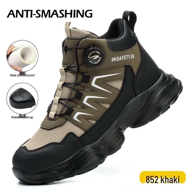 Lightweight High-Top Steel Toe Work Boots: Cross-Border Anti-Smash, Anti-Puncture, Comfortable Safety Footwear