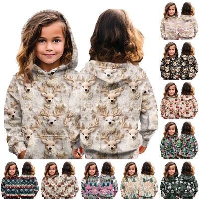 Children's Hoodies Loose Christmas Prints Hooded Sports Shirt Fashionable Sports Shirt