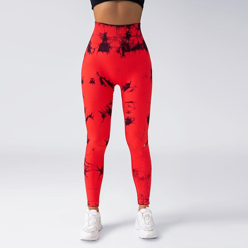 

Европейские и американские бесшовные брюки для йоги с принтом тай-дай: Подтягивающие бедра, Утягивающие талию, Высокоэластичные фитнес-леггинсы Medium