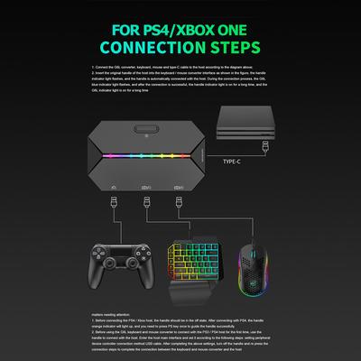 Gaming Keyboard Mouse Converter Wired Mobile Controller Adapter for Nintendo Switch for NS/NS OLED/Xbox One/PS4 Game Console
