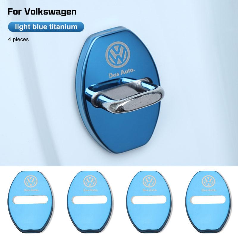 4Pcs Stainless Steel Car Door Lock Protective Cover For VW Volkswagen Golf 5 6 7 Tiguan Polo MK7 ID.3/4/6 xn4