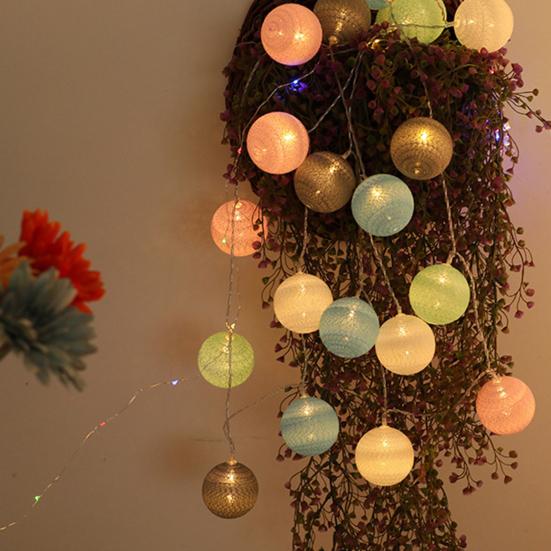 1 Set 300cm String Lights Powerful Easy to Install Cotton Line LED Ball