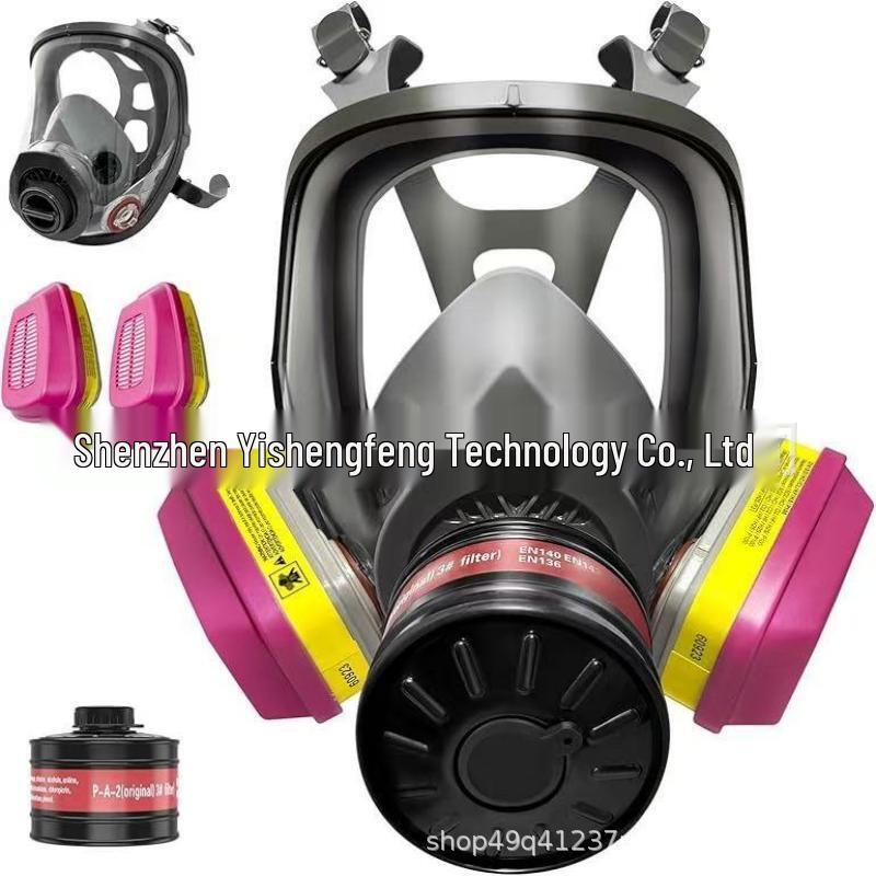 Maschera Respiratoria Integrale con Filtro 60923 per Vernici, Prodotti Chimici, Pesticidi e Polvere.