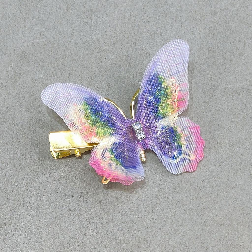 Gradient Butterfly Hairpin for Children - Cute Mesh and Alloy Duckbill Clip, Perfect for Hanfu and Fairy Styles