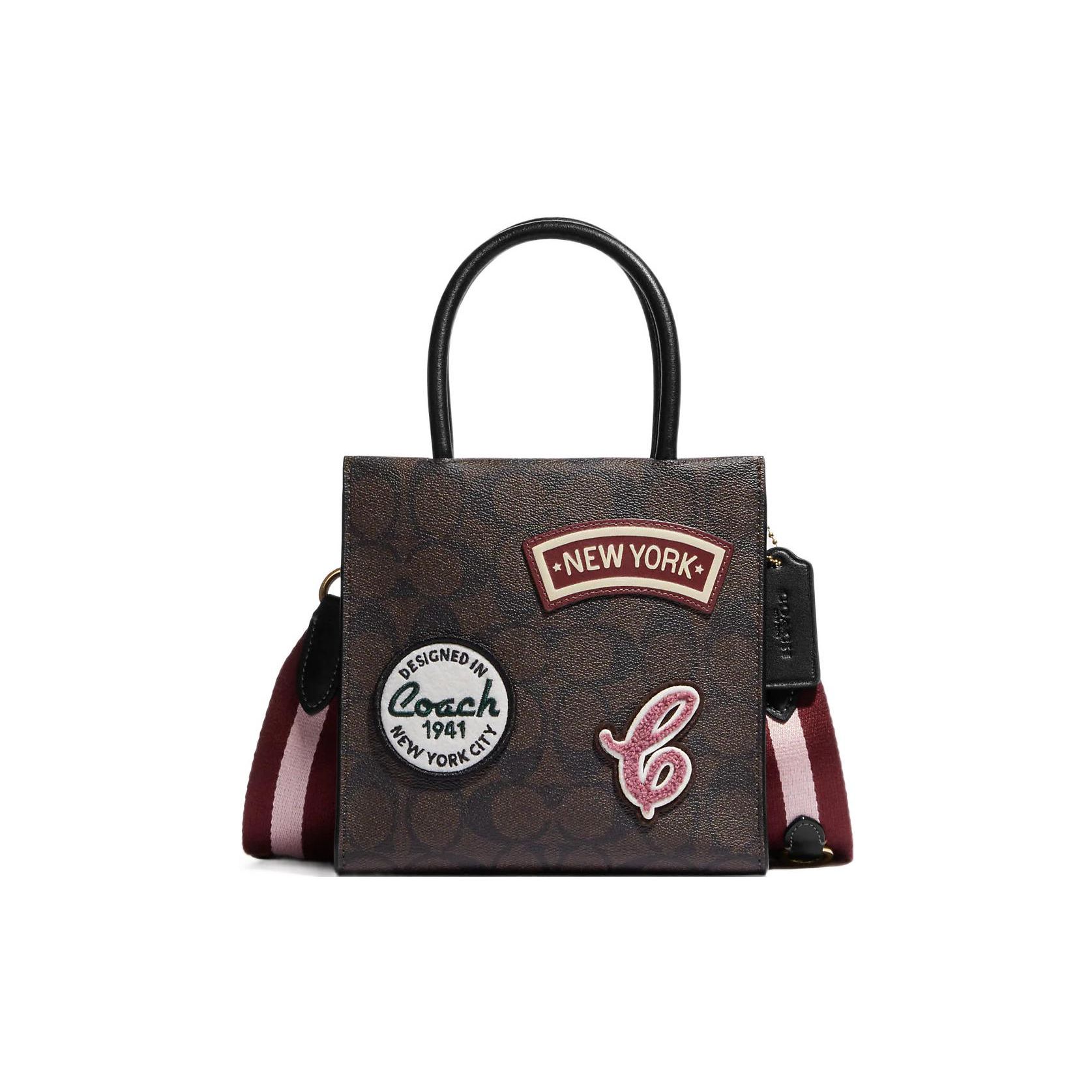 

Coach Cally 17 Classic Logo Ski Pattern Decorative Iconic Logo Embossed Pendant Handbag Shoulder Bag Crossbody Bag Mini Women Handbags CE593-IMOSN Basic Set (Bag+Dust Bag)