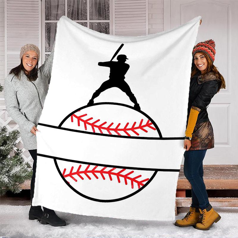 Baseball Theme Printed Blanket - Perfect for Couch, Bed, Travel & Outdoor Use | Machine Washable, Cozy & Durable.