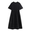 Women's Spliced Lace Cutout Short Sleeve A-Line T-Shirt Dress