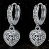 Cute Female White Zircon Stone Hoop Earrings Vintage Fashion Wedding  For Women