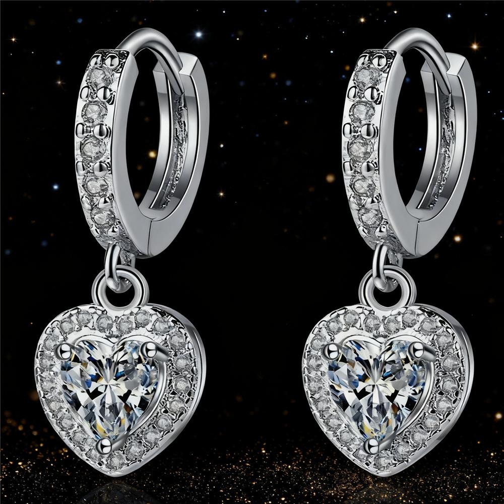 

Милі Жіночі Круглі Сережки з Білим Цирконом Винтажний Модний Весільний Для Жінок