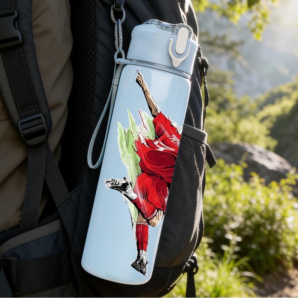 1PC Dynamic Soccer Athlete 750ml Color Plastic Sports Water Bottle Leakproof Flip Straw Lid Suitable for Sports Office Home Use