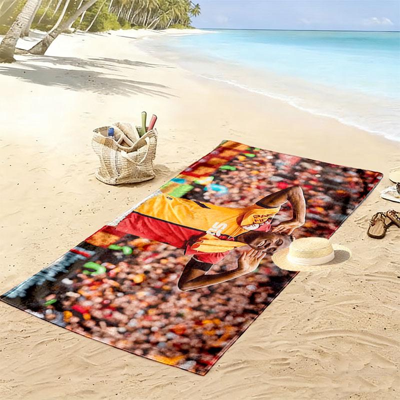 Galatasaray Victor Osimhen Print Beach Towel, Large Soft Quick Dry Towel for Beach Camping Swimming