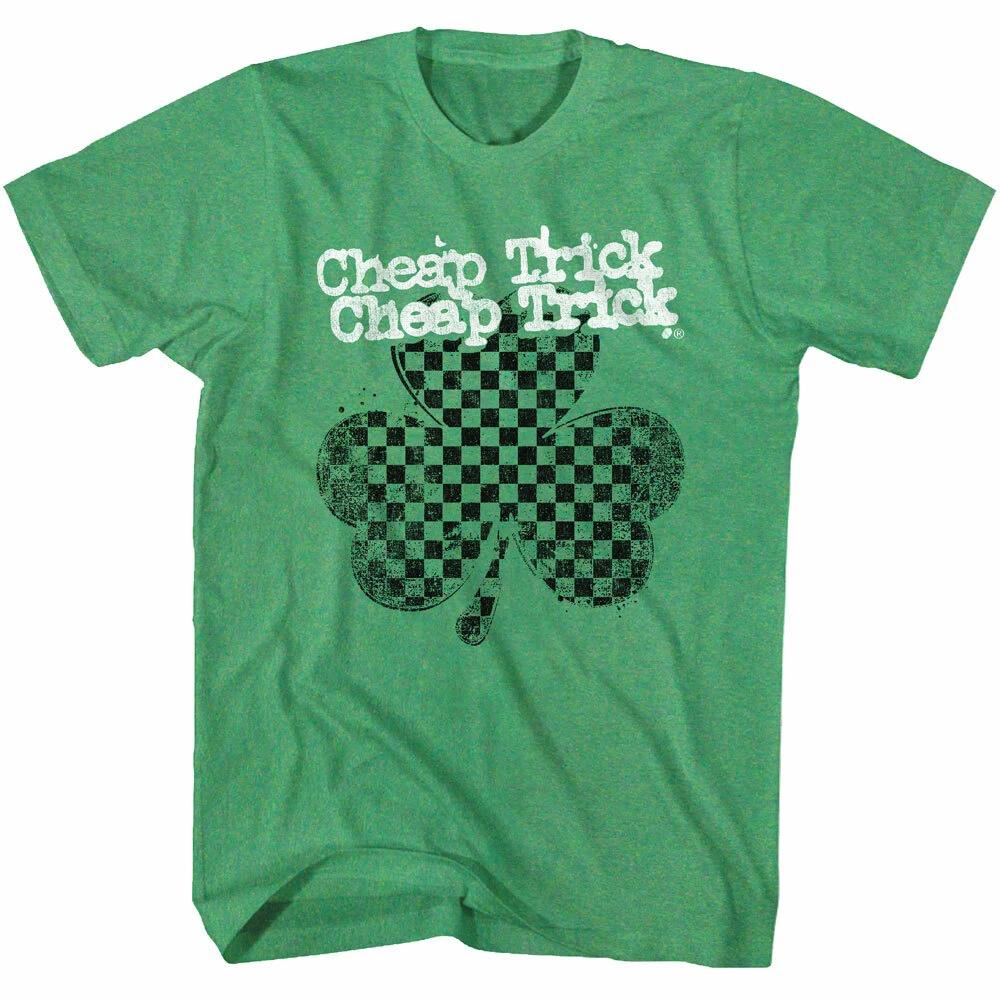 Cheap Trick Checkerboard Shamrock Men s T Shirt Rock Concert Tour Music Merch XL