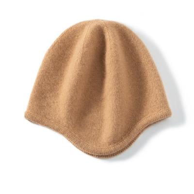 Winter Bomber Hats for Women Causal Pure Cashmere Cap Solid Color Outdoor Soft Warm Knitted Beanie Hat