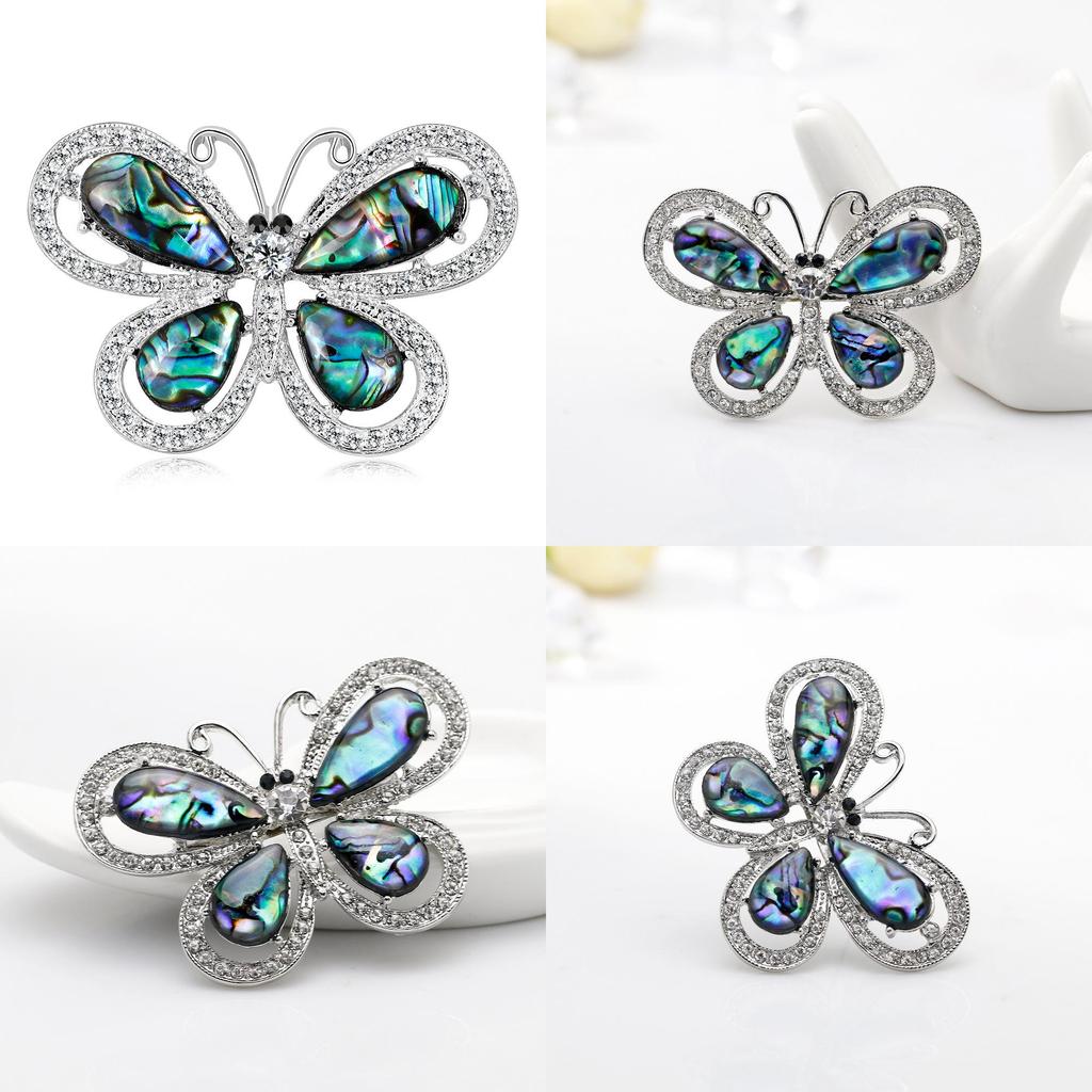Fashion Butterfly Brooch With Natural Abalone Shell For Women Gift And Casual Wear