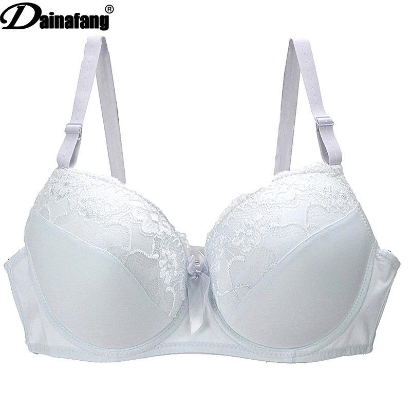 Bra Lace Splicing Embroidered Thin Large Size Bra Gathering Sexy Ladies Underwear