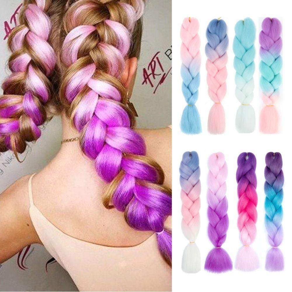 Ombre Jumbo Zopf 24 Zoll Damen DIY Haarzöpfe Neue Flecht Haarverlängerung Damen