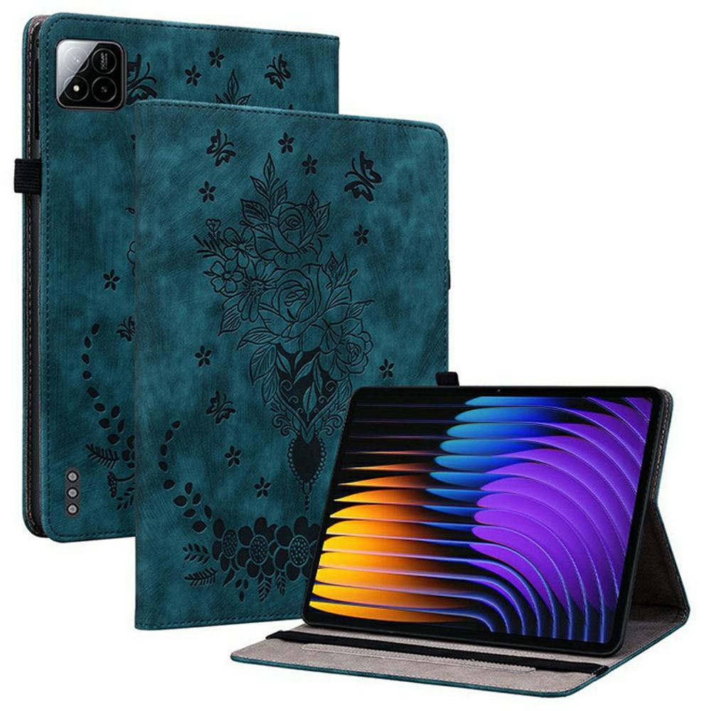 For Xiaomi Poco Pad X1/Pad 8 Pro/Pad 8/Pad 7 Pro/Pad 7 Case Card Holder Anti-Scratch Leather Cover Rose Flower Imprint