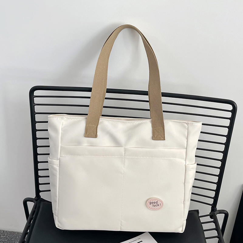 

Women Oxford Shoulder Bag Solid Color Large Capacity Tote Handbags Versatile Commuter Bag Student Simple Lazy Style Casual Fashion Bag Essentials One Size чорний