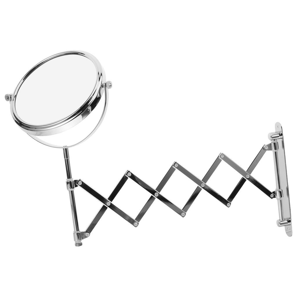 Two-Sided 3X Magnifying Bathroom Wall Mirror 6 Inch Retractable 360 Degree Swivel Extendable Makeup Vanity Mirror for Small