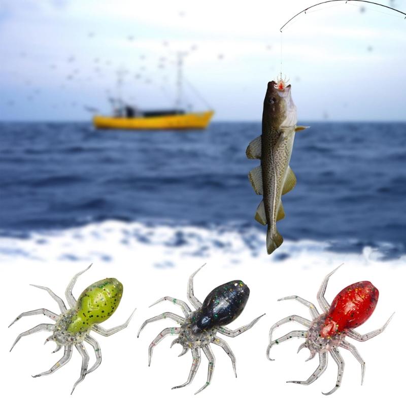 10 Pezzi Esche da Pesca Morbide Ragni Artificiali Esca da Pesca Swimbait Topwater Esca Galleggiante per Pesca all'Aperto