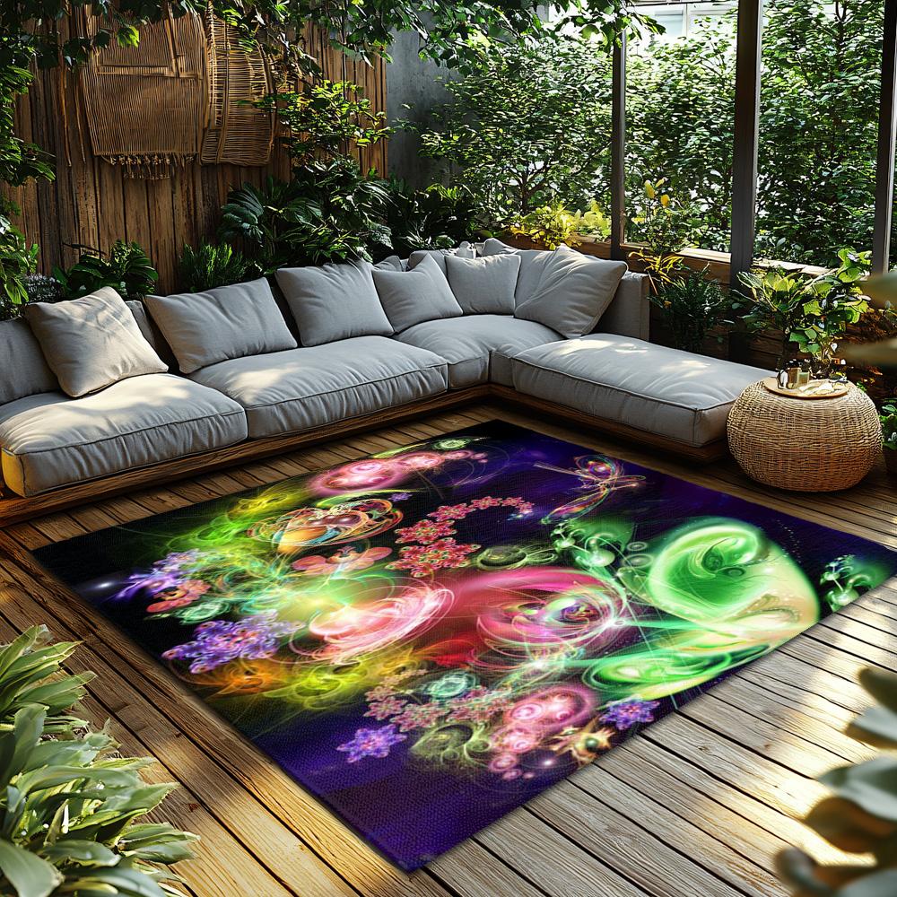 Tuniu Vibrant Butterfly Abstract Colorful Floor Carpet Rug Mat for Living Room Bedroom Home Decor