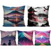 1pc The Scenery Of Mount Fuji In Japan Pillow Case Square Pillow Bedroom Sofa Leisure ComfortCarLivingRoom Home Decoration 40X40