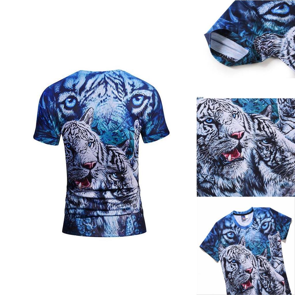 Versatile Short Sleeves Tiger Design T-shirt In Soft Cotton For All Seasons And Occasions