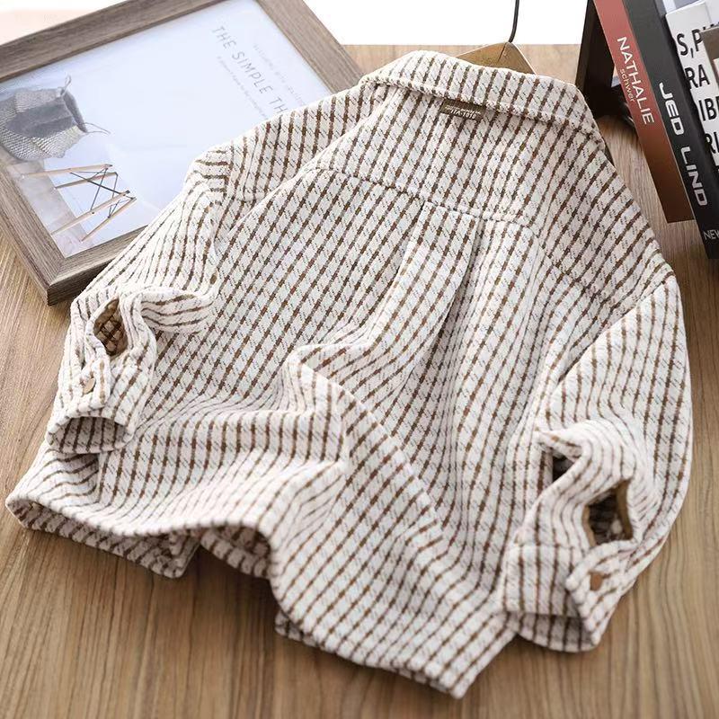 Jungen Langarm Karohemd - Stilvolles Herbst-/Frühlings-Freizeitoberteil für 2026