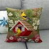 Watercolor Bird Parrot Flower Oil Painting Digital Printing Short Plush Pillow Covers For Sofa Office Cushion Cover Home Goods